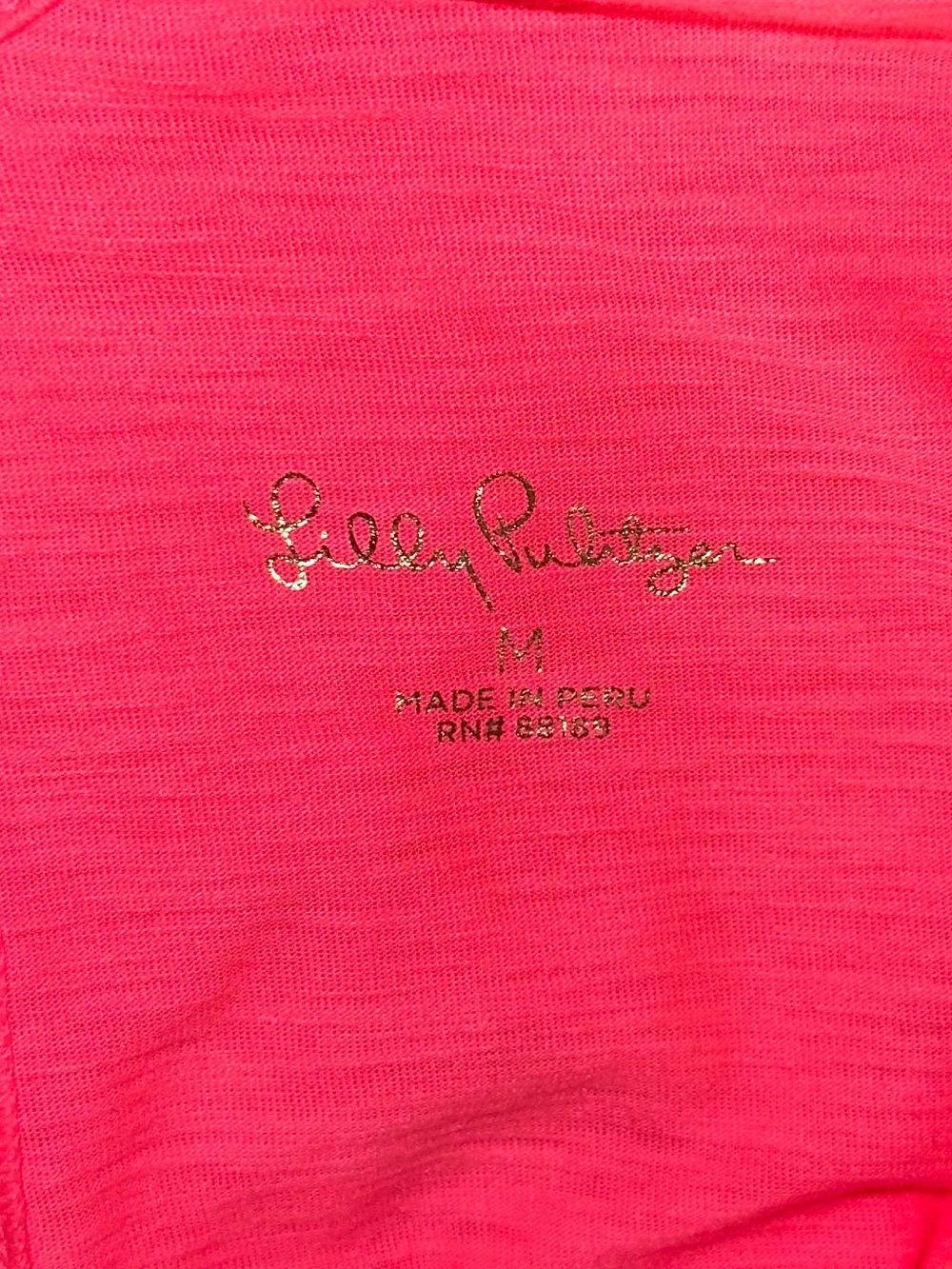 Lilly Pulitzer Hot Pink Gigi Pom Pom V-Neck Cotton Slub Knit Tank M - Picture 3 of 7